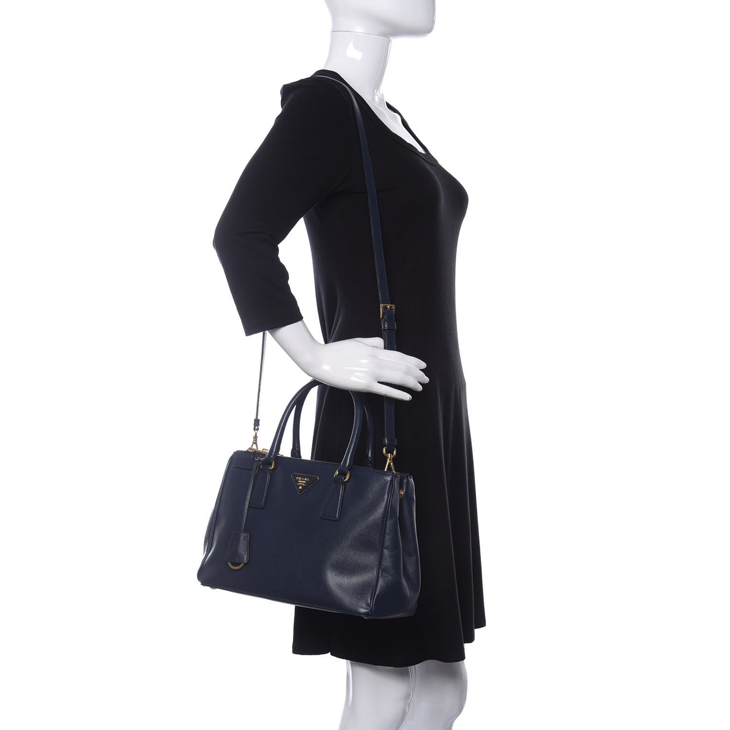 Saffiano Small Galleria Double Zip Tote Bluette