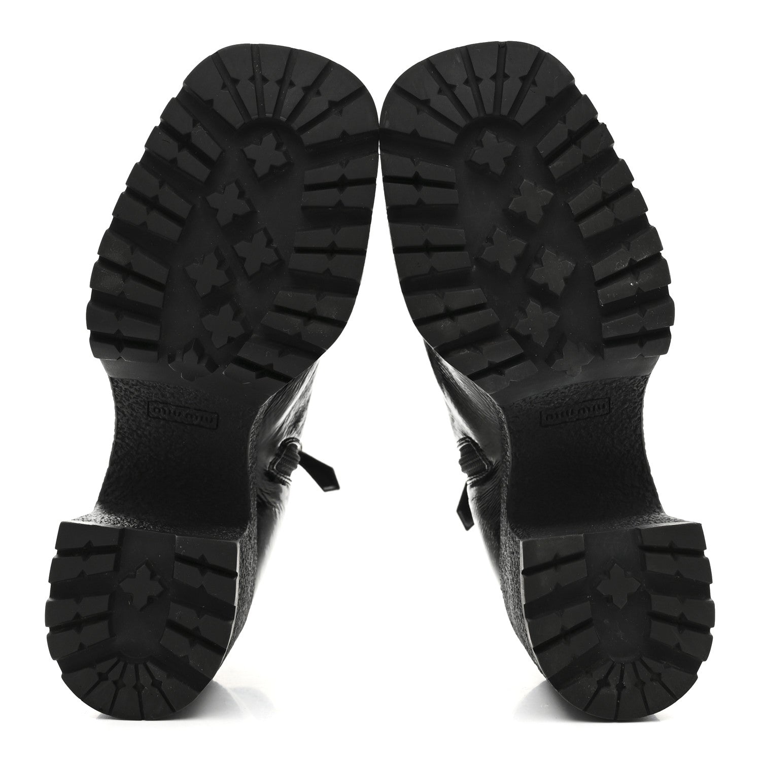 Miu Miu Naplak Patent Zip Lug Sole Boots 37 Black 6 of 9