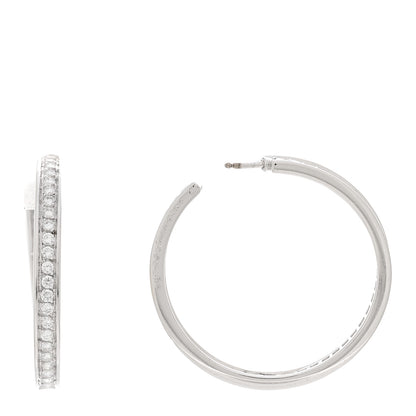 Cartier 18K White Gold Diamond 2.30ctw Inside Out Hoop Earrings 1 of 5