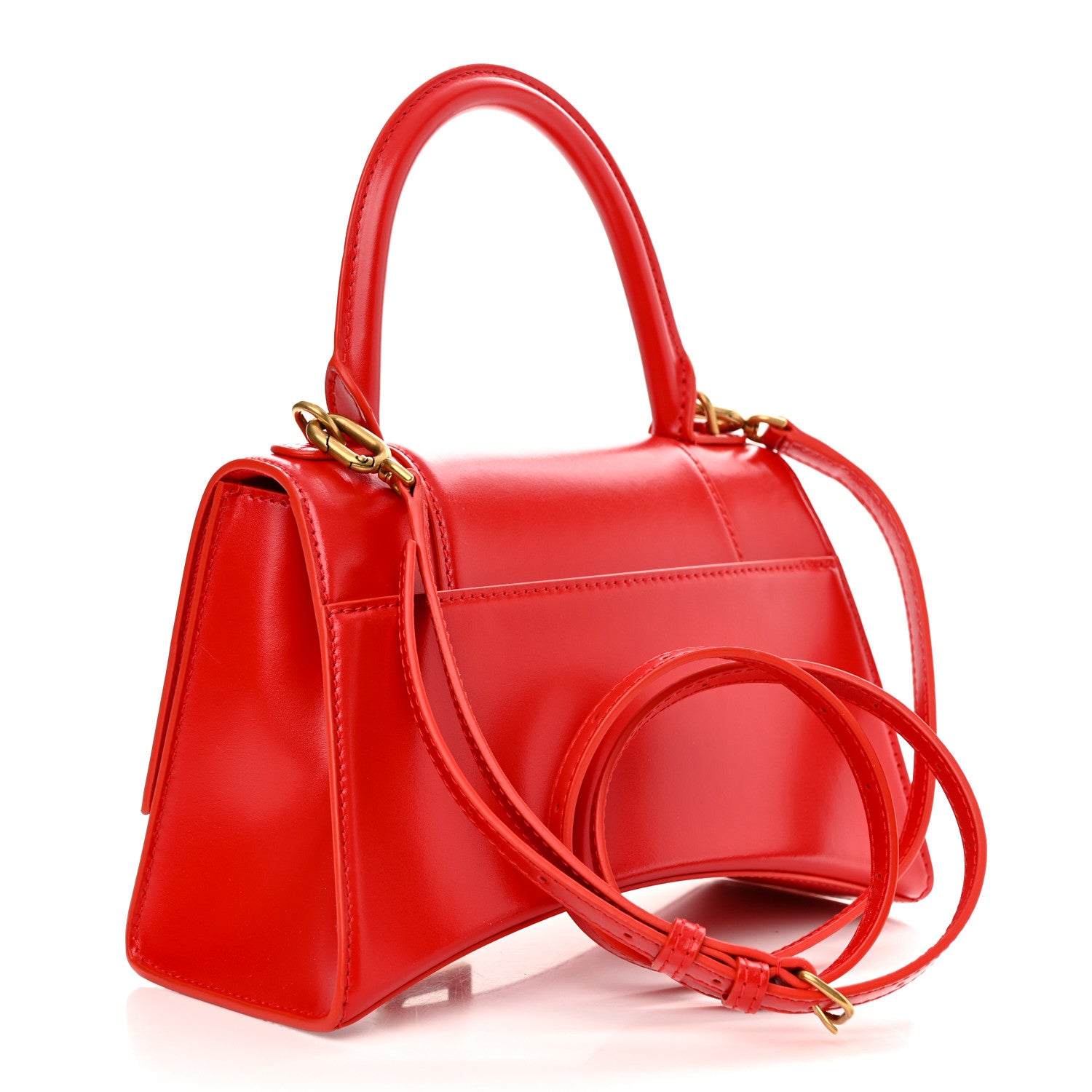 Balenciaga Shiny Box Calfskin Small Hourglass Top Handle Bag Bright Red 3 of 11