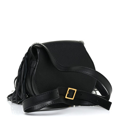 Chloe Calfskin Mini Marcie Round Fringe Crossbody Bag Black 3 of 9