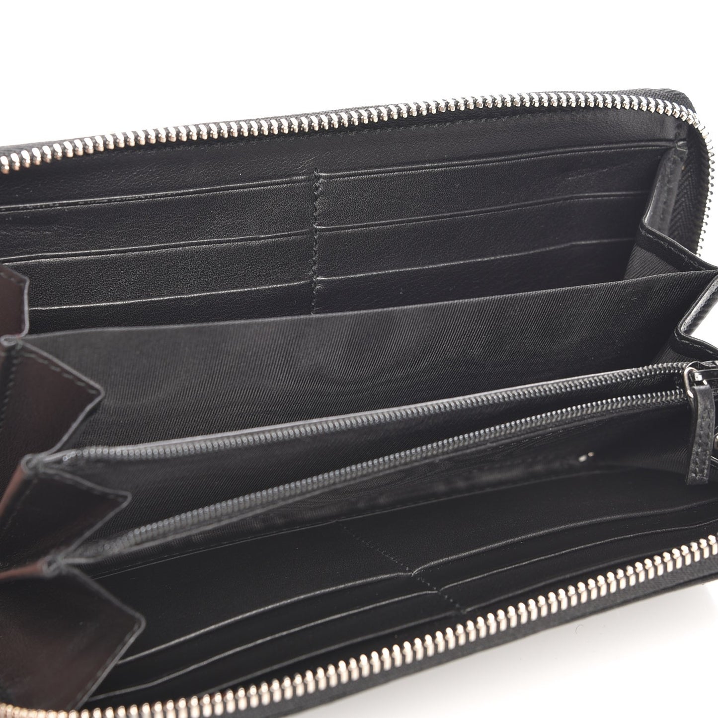 Guccissima Large Twins Zip Around Wallet Black