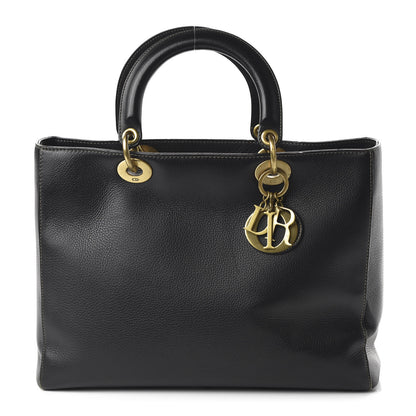 Christian Dior Grained Calfskin Large Lady Dior Black 1 of 10