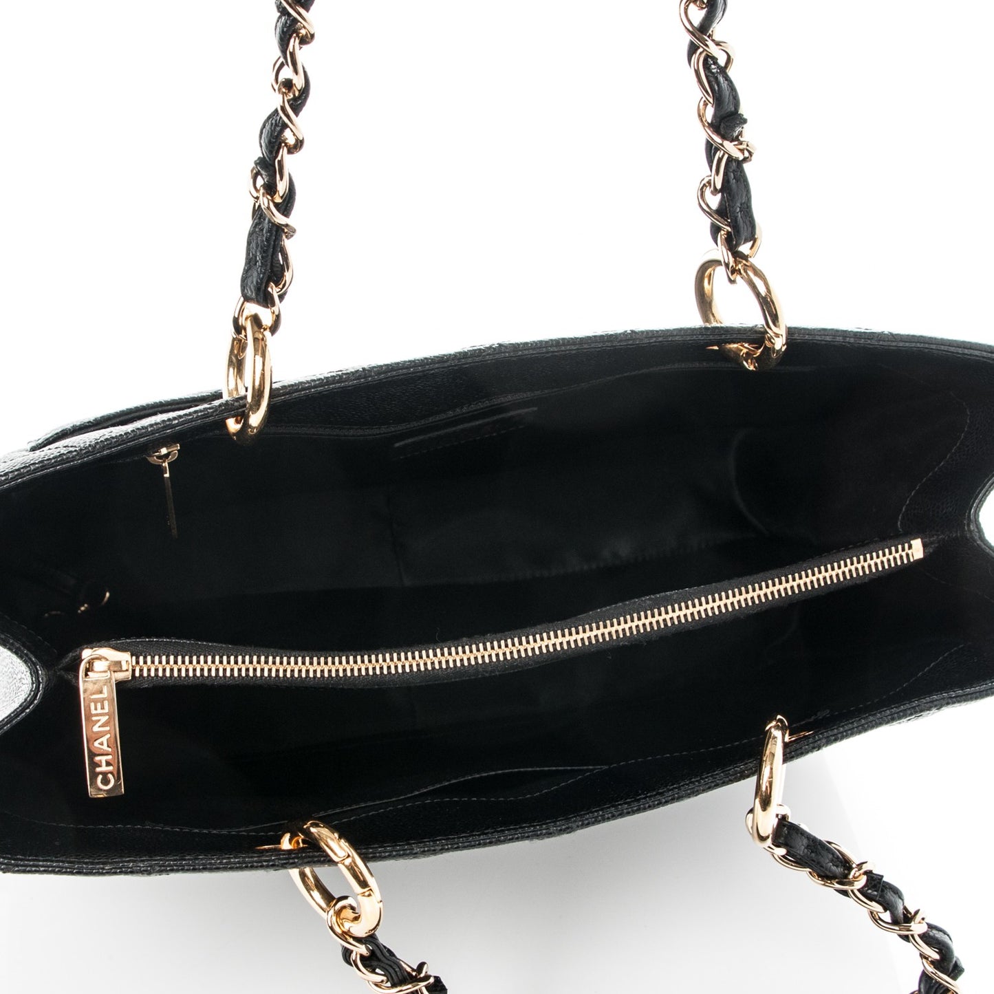 Caviar Quilted Grand Shopping Tote GST Black