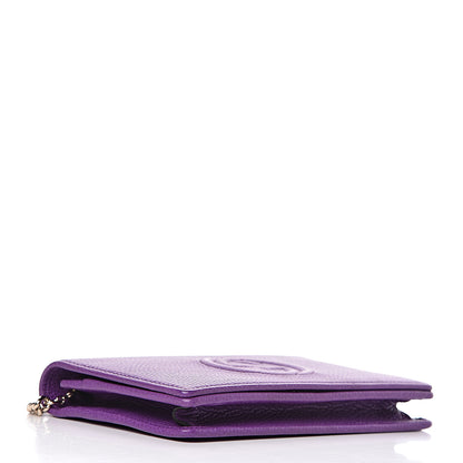 Gucci Pebbled Calfskin Soho Wallet on Chain Shine Purple 4 of 16