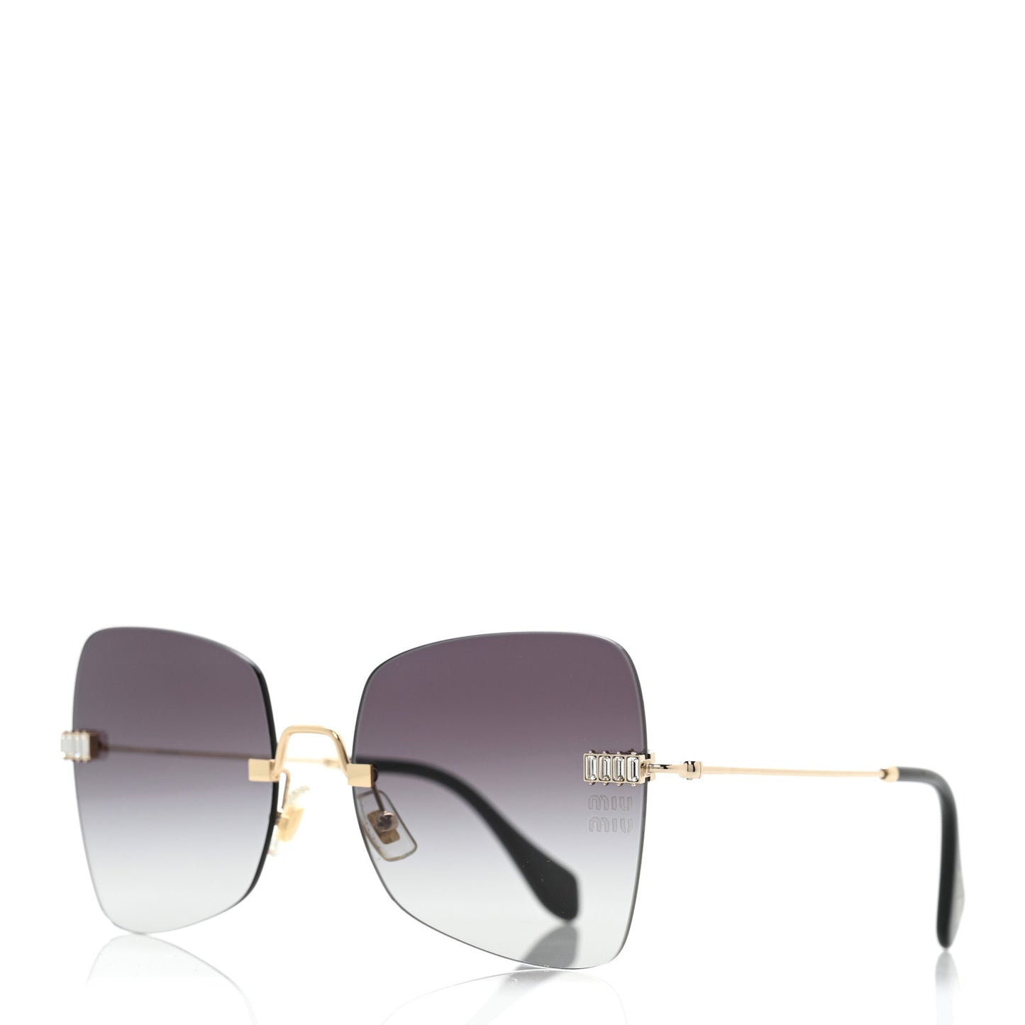 Metal Crystal Sunglasses SMU50W Black Gold