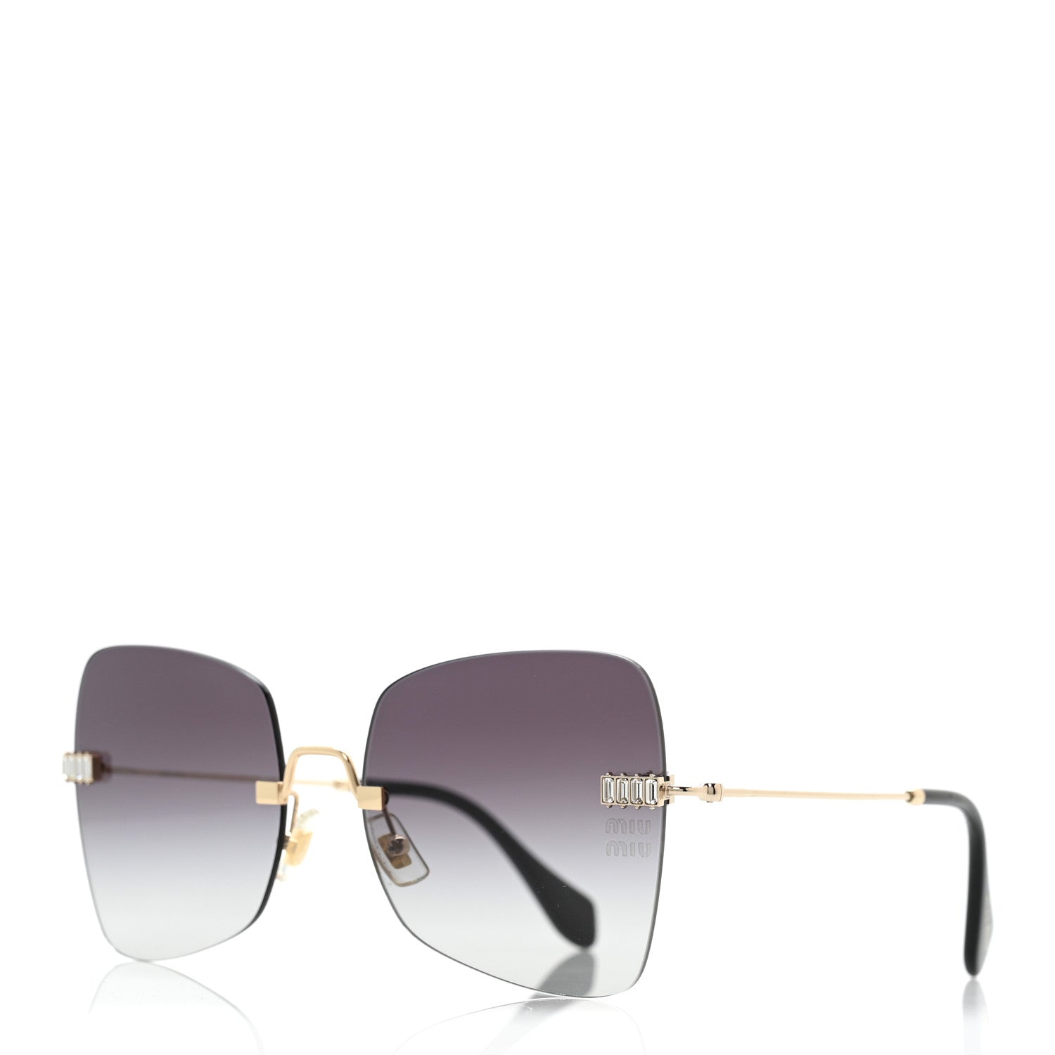 Miu Miu Metal Crystal Sunglasses SMU50W Black Gold 1 of 10
