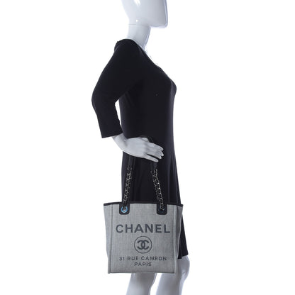 Chanel Woven Straw Raffia Mini Deauville Tote Grey 2 of 9