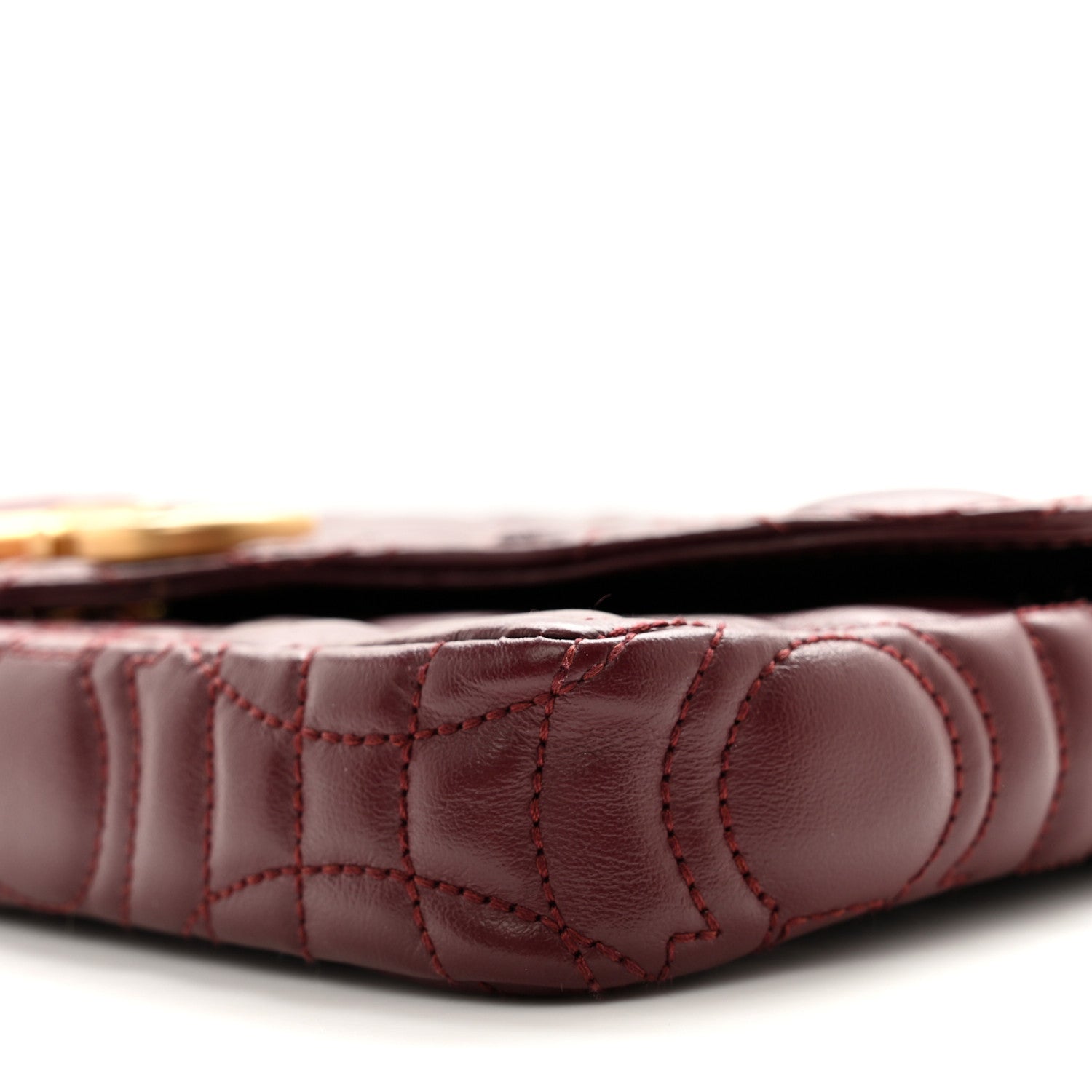 Salvatore Ferragamo SALVATORE FERRAGAMO Calfskin Quilted Gancini Mini Bag Burgundy 10 of 12