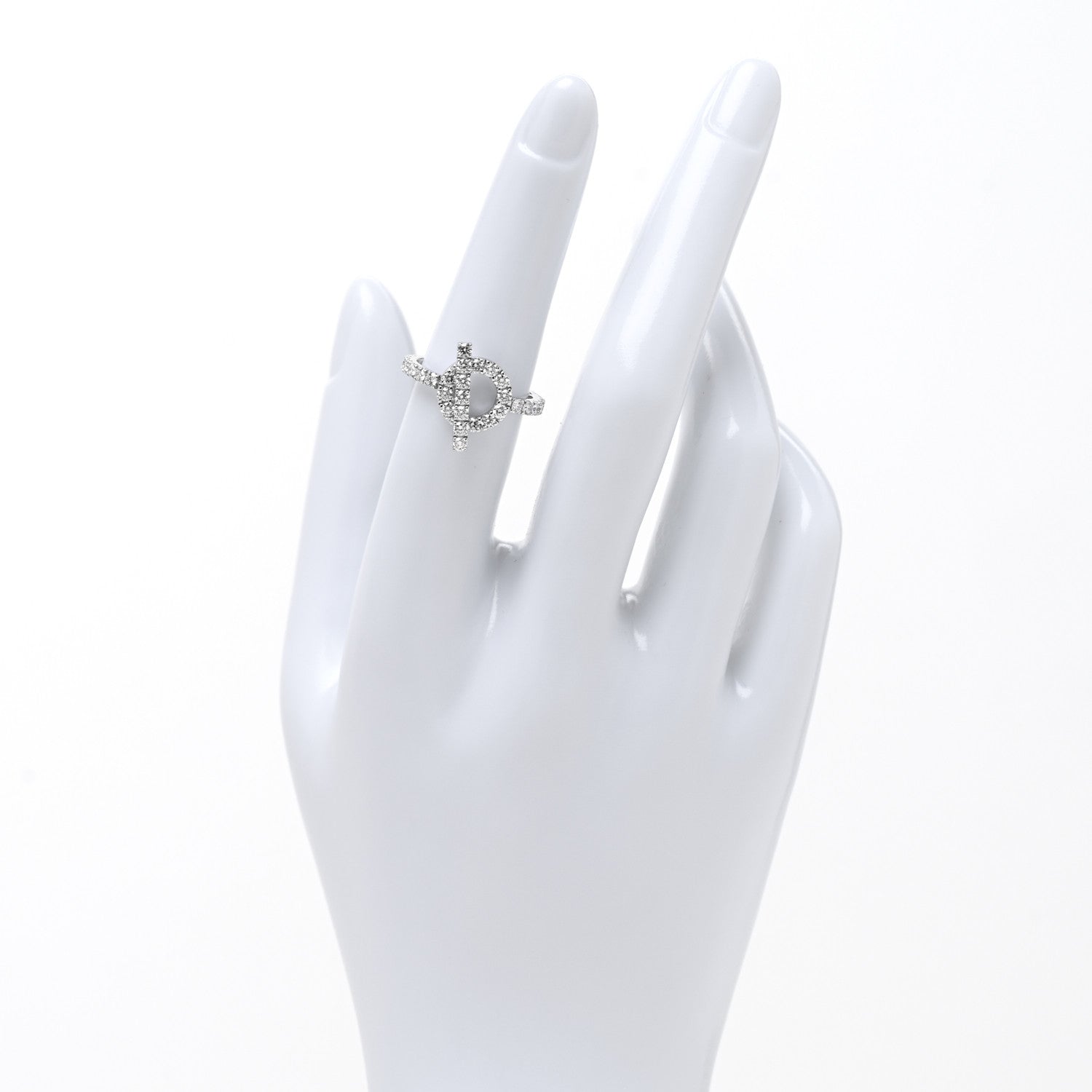 Hermes 18K White Gold Diamond Finesse Ring 52 6 2 of 5
