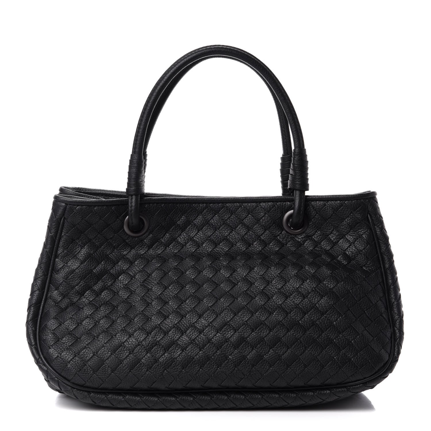 Bottega Veneta Grainy Calfskin Intrecciato Woven Tote Black 1 of 10