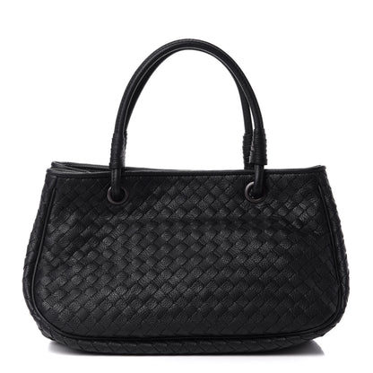 Bottega Veneta Grainy Calfskin Intrecciato Woven Tote Black 1 of 10