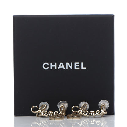 Chanel Metal CC Turnlock Climber Clip On Earrings Gold 5 of 5