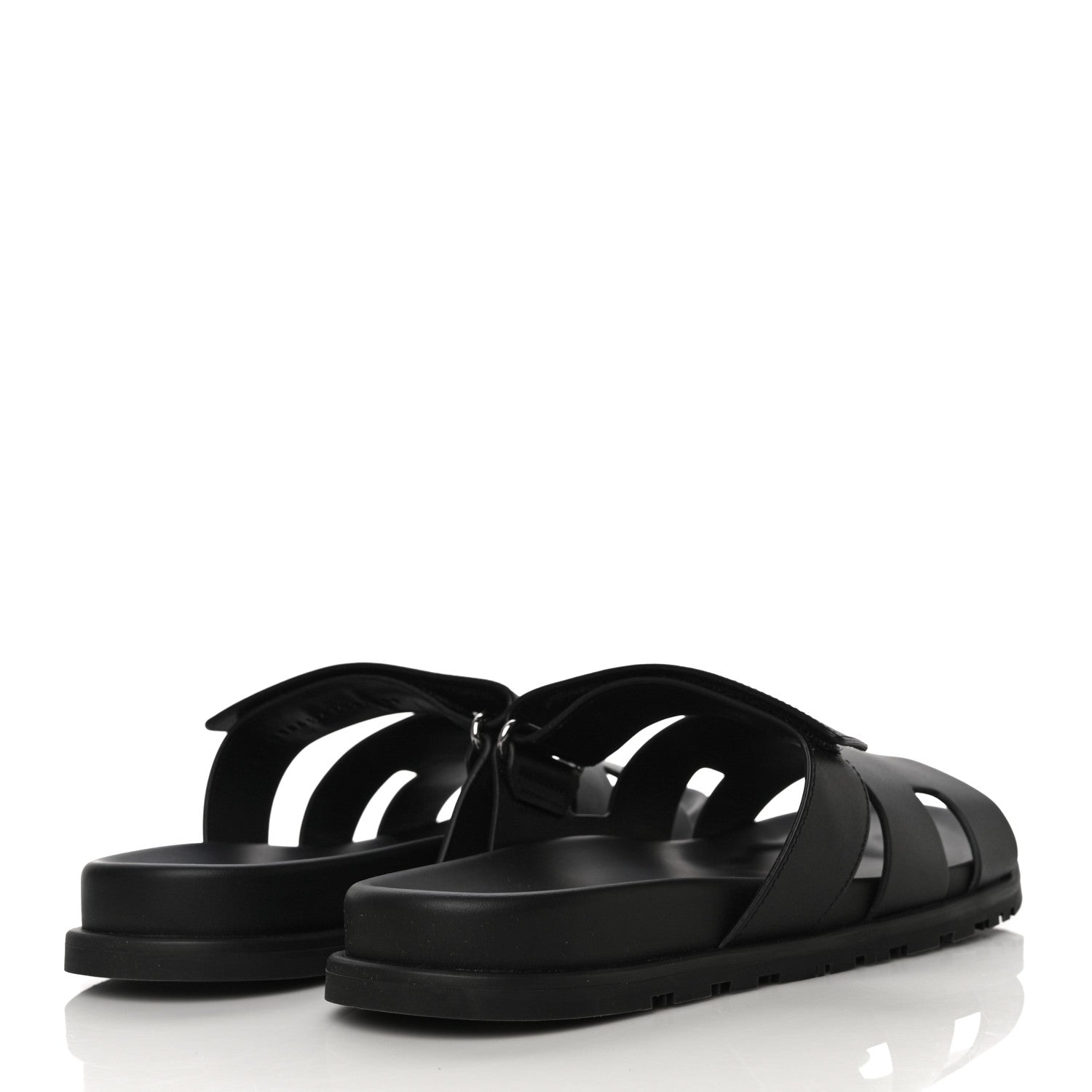 Hermes Calfskin Mens Chypre Sandals 43 Black 4 of 13