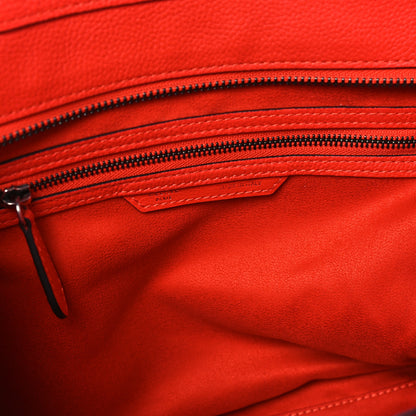Celine Drummed Calfskin Mini Luggage Coquelicot 6 of 14