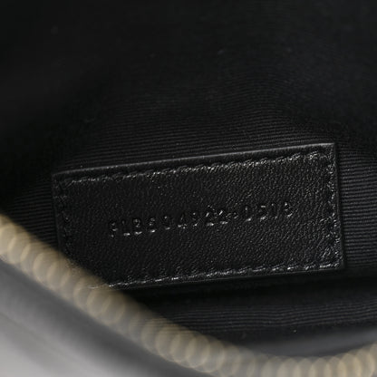 Saint Laurent Grain De Poudre Chevron Monogram Bill Pouch Black 7 of 9