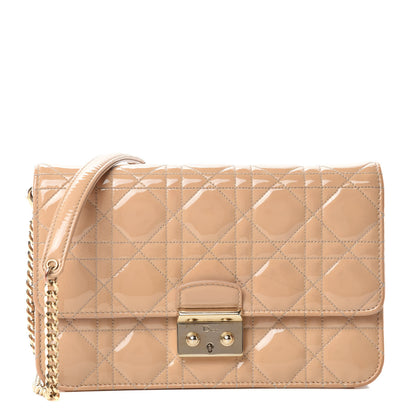 Christian Dior Patent Cannage Miss Dior Promenade Pouch Beige 1 of 13