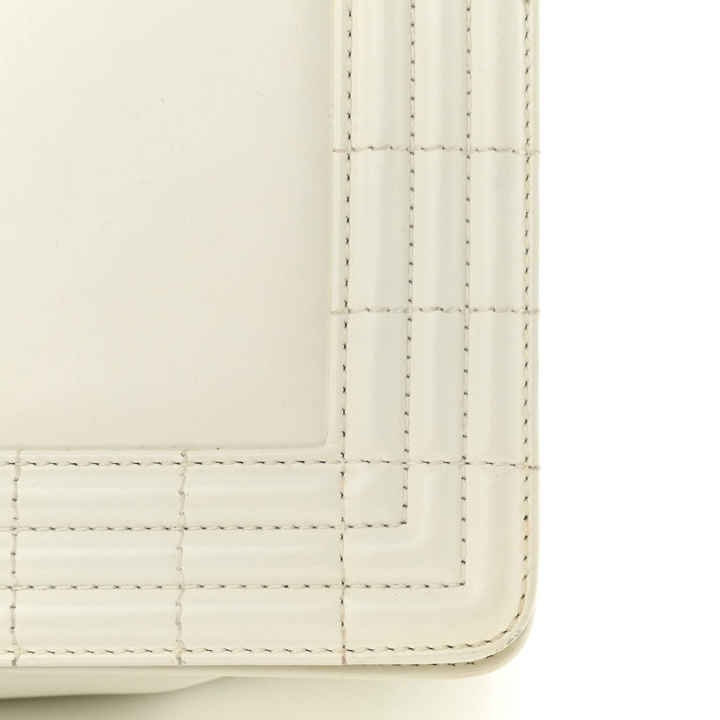 Glazed Calfskin Large Boy Reverso Flap White