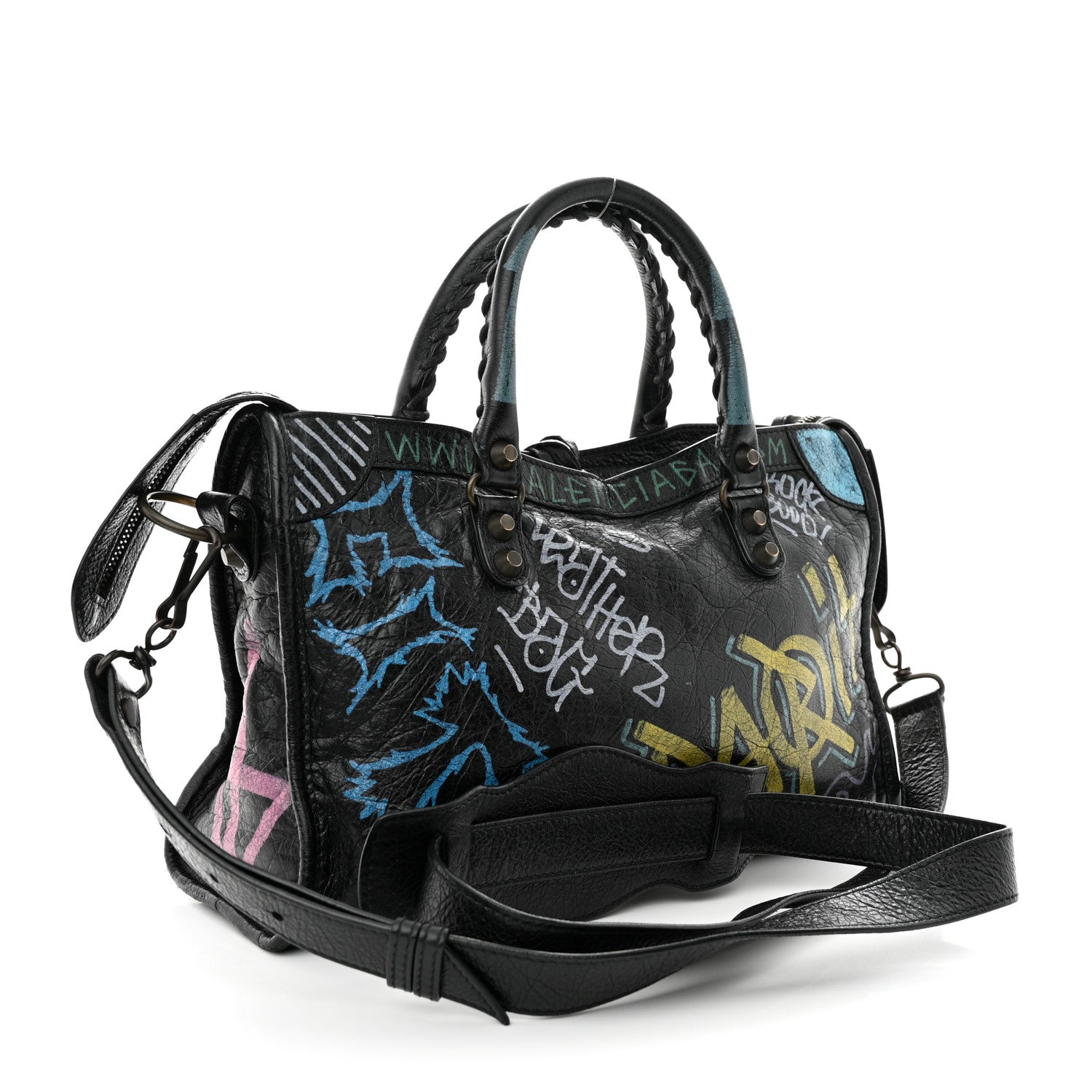 Balenciaga Agneau Graffiti All Over Classic Hardware S City Black Multicolor 3 of 12