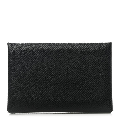 Hermes Epsom Calvi Card Case Black 1 of 7