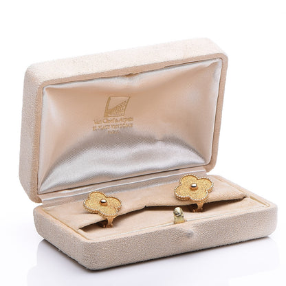 Van Cleef & Arpels 18K Yellow Gold Vintage Alhambra Earrings 5 of 10