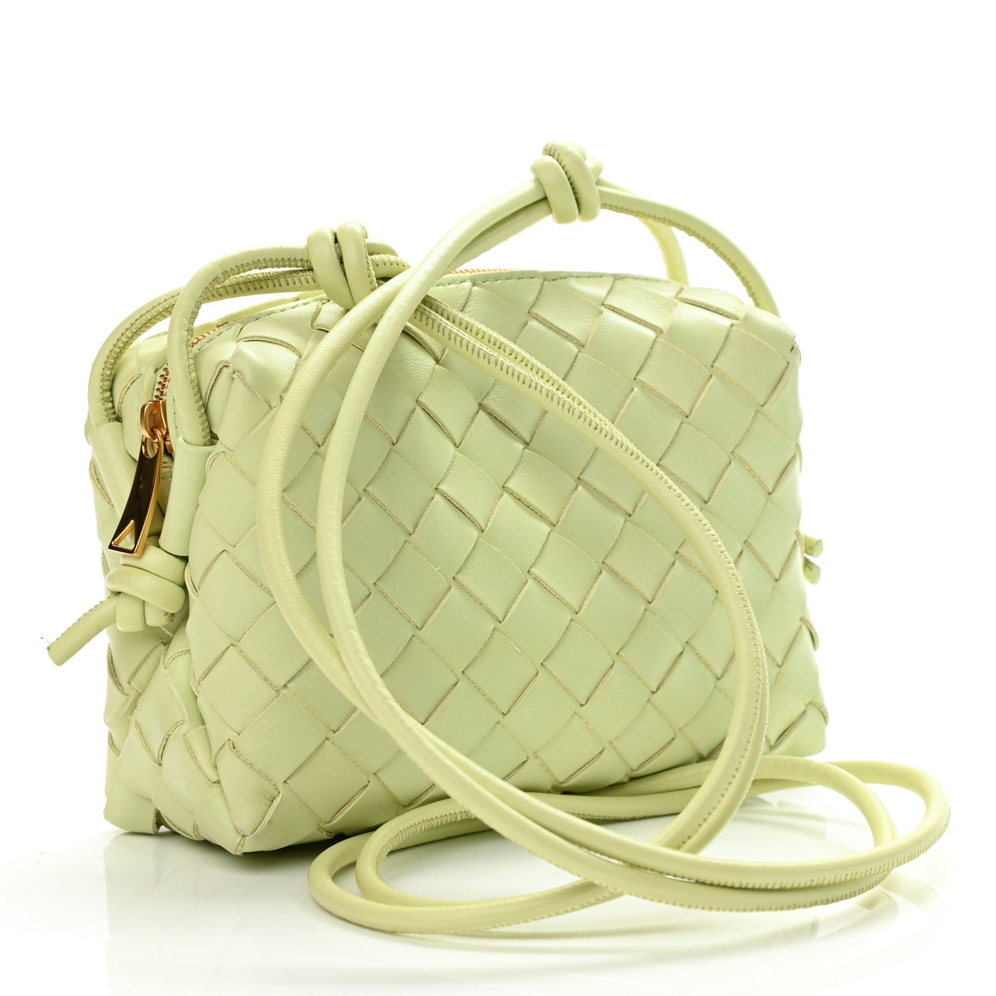 Nappa Intrecciato Mini Loop Camera Bag Lemon Washed