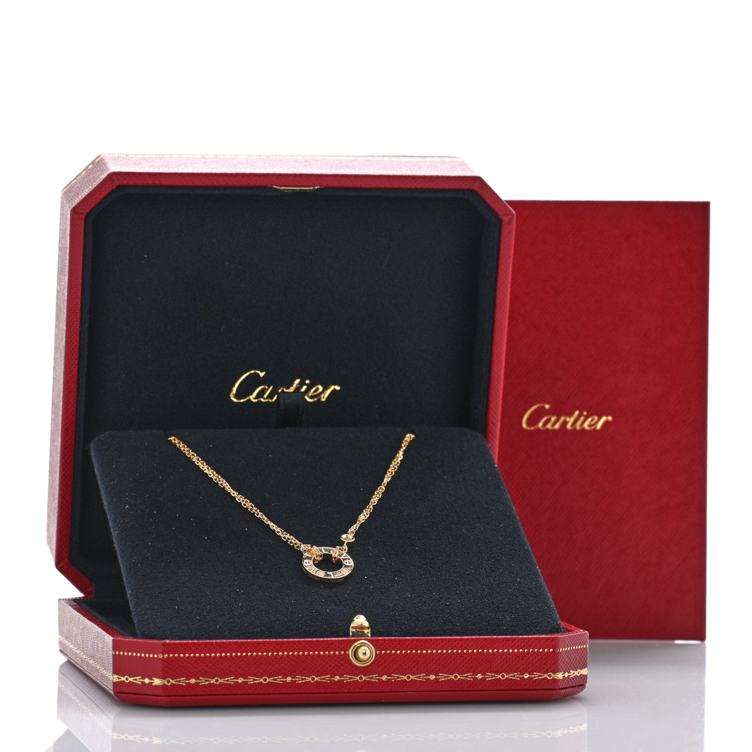 Cartier 18K Yellow Gold 2 Diamond LOVE Necklace 5 of 5