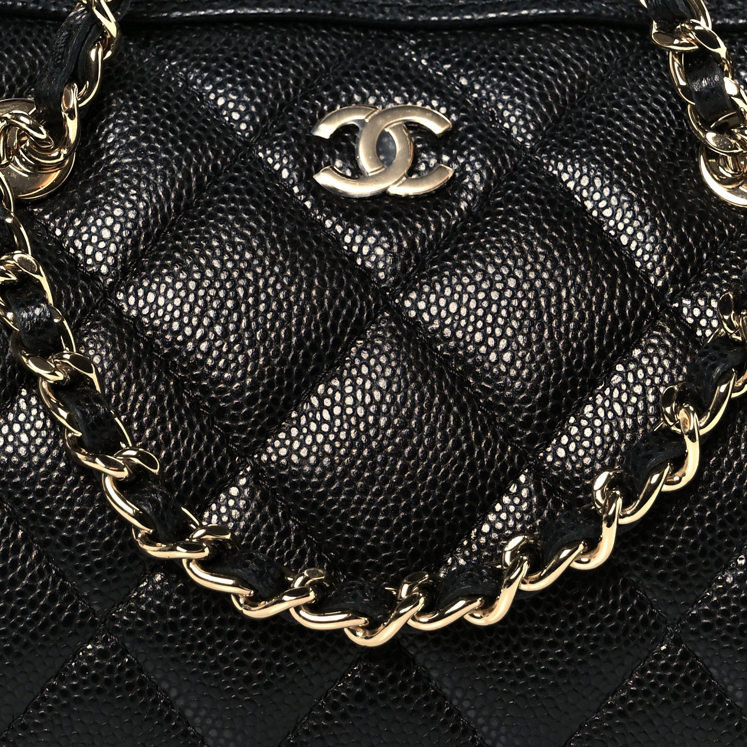 Chanel Caviar Quilted Barrel Clutch With Chain Black 8 of 11
