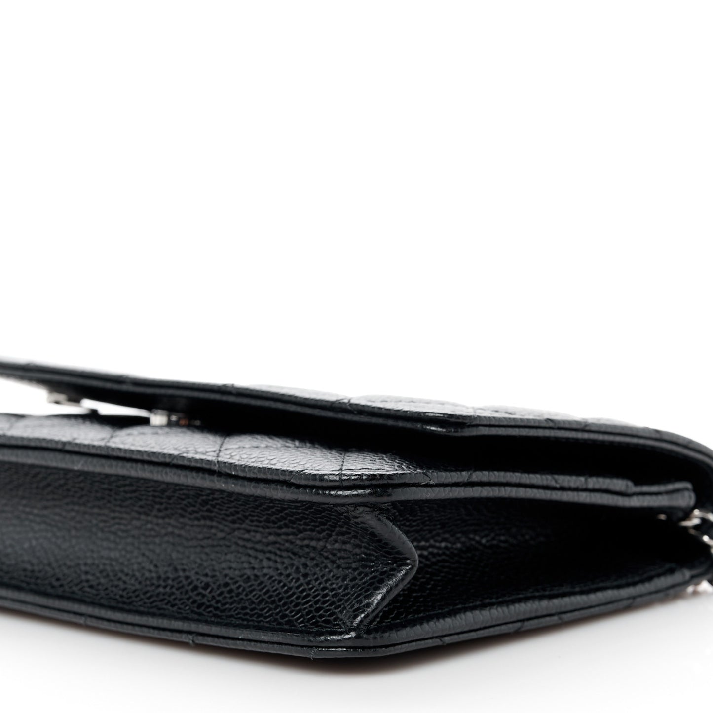 Caviar Quilted Wallet on Chain WOC Black