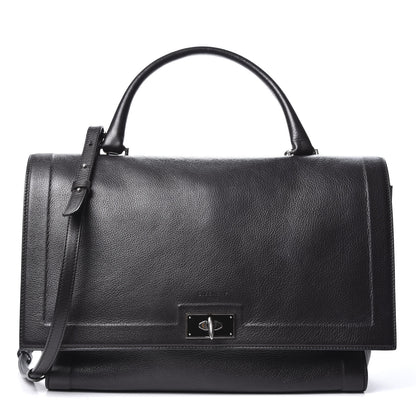 Givenchy Grained Calfskin Medium Shark Lock Satchel Black 1 of 14