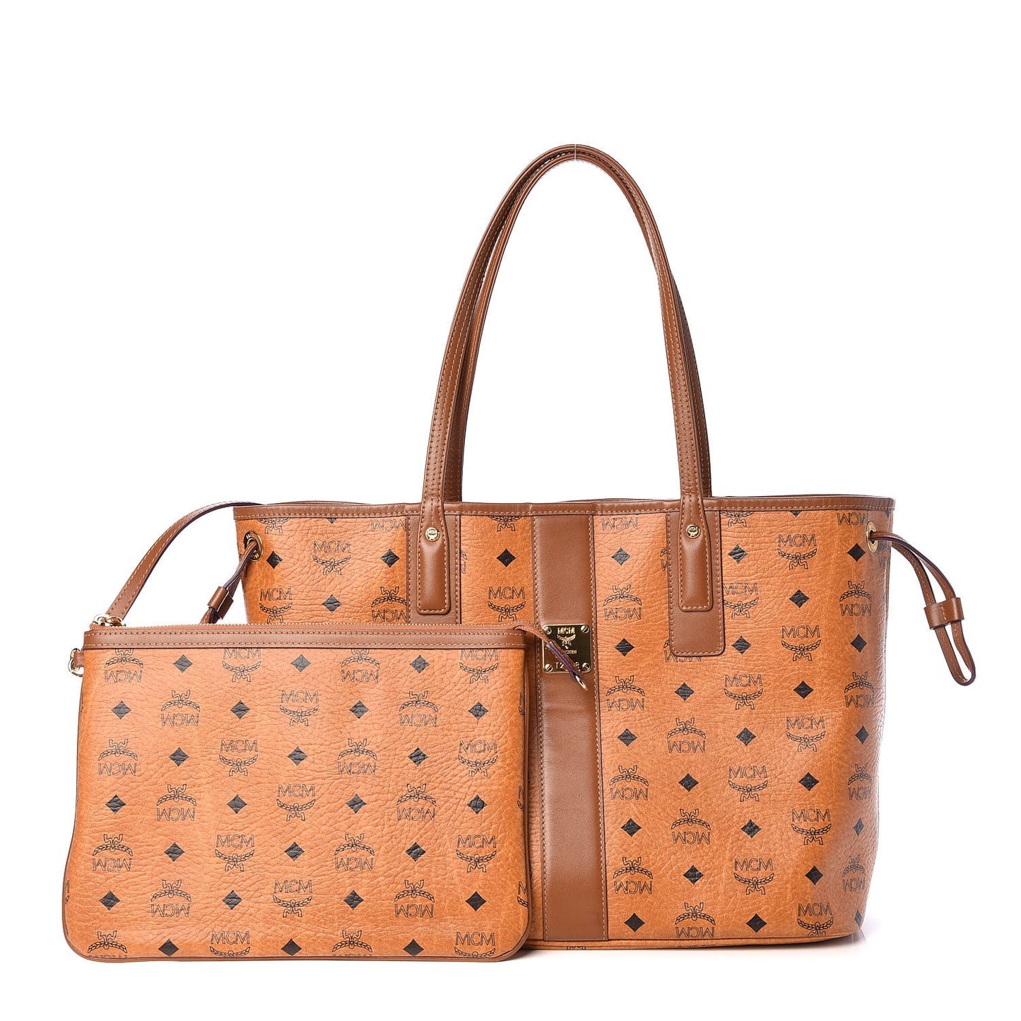 Visetos Medium Liz Reversible Shopper Tote Cognac