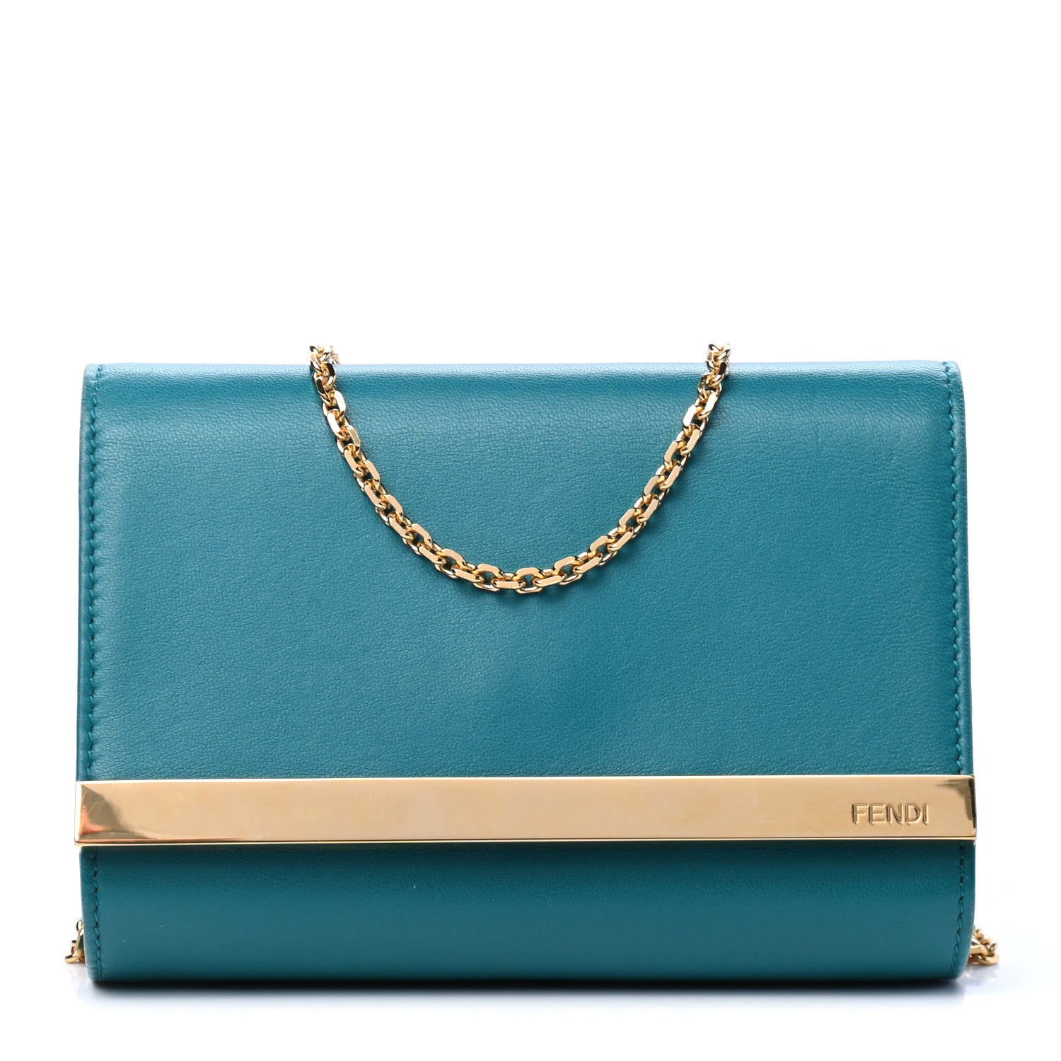 Fendi Shiny Nappa Mini Rush Clutch Lago 1 of 6