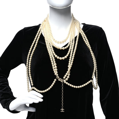 Chanel Gripoix Poured Glass Pearl CC Layered Pendant Necklace Yellow 2 of 6