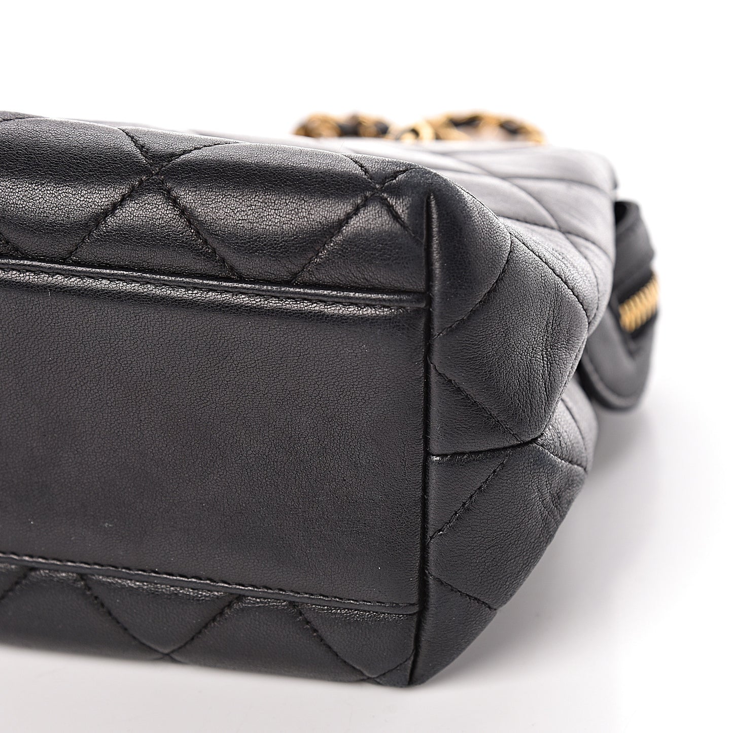 Lambskin Quilted Shoulder Bag Black