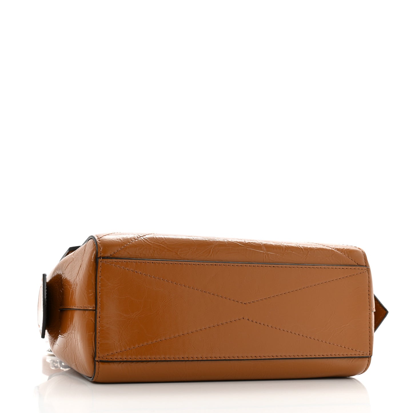 Creased Patent Calfskin Small ID Flap Tan