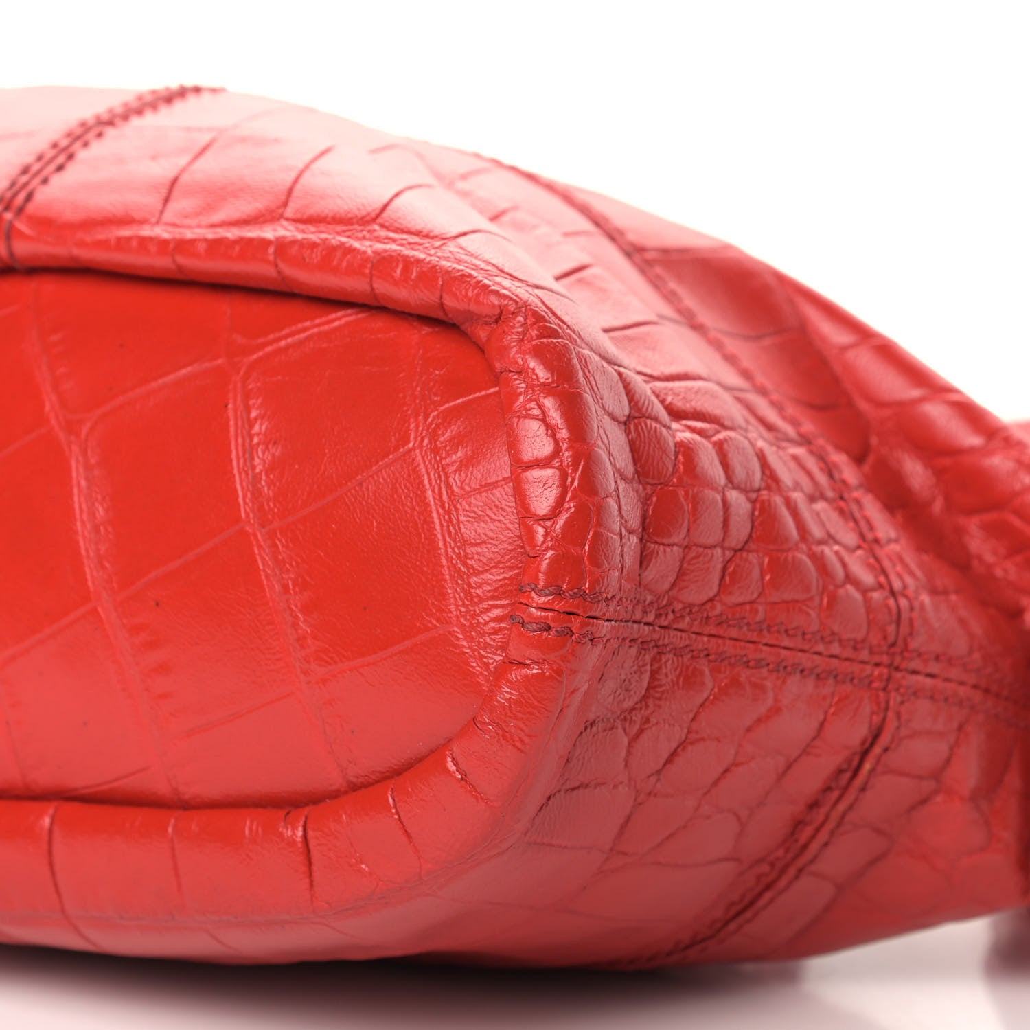 Givenchy Calfskin Crocodile Embossed Micro Nightingale Red 9 of 13