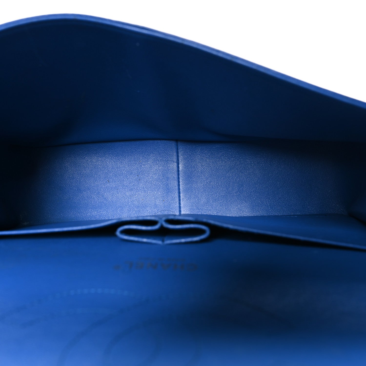 Chanel Caviar Chevron Quilted Jumbo Double Flap Blue 5 of 13