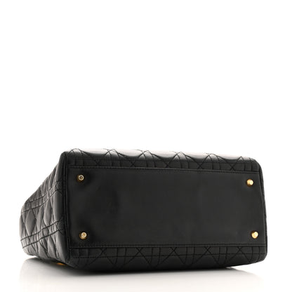 Christian Dior Lambskin Cannage Medium Lady Dior Black 4 of 12