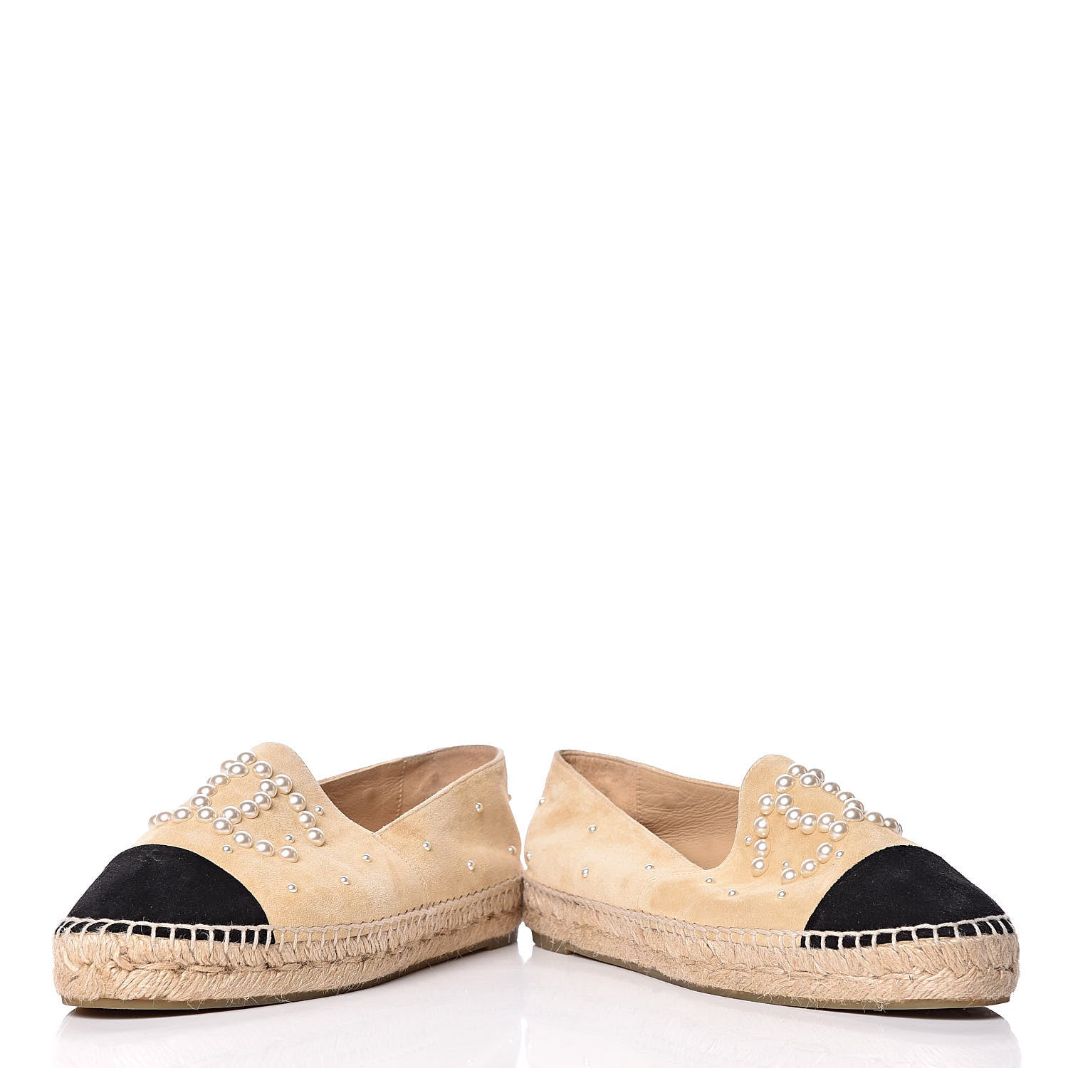 Chanel Suede Pearl CC Espadrilles 39 Beige 6 of 13