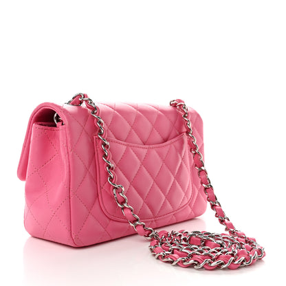 Chanel Lambskin Quilted Mini Rectangular Flap Pink 2 of 14