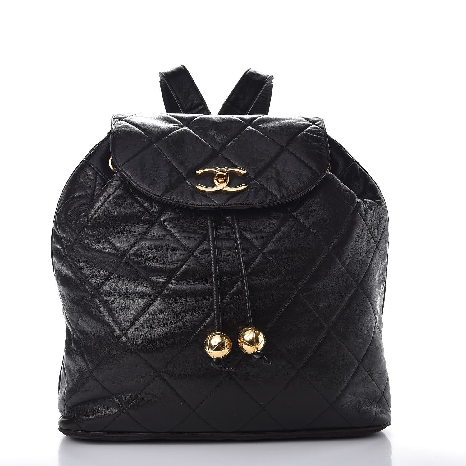 Chanel Lambskin Quilted Drawstring Backpack Black 1 of 10