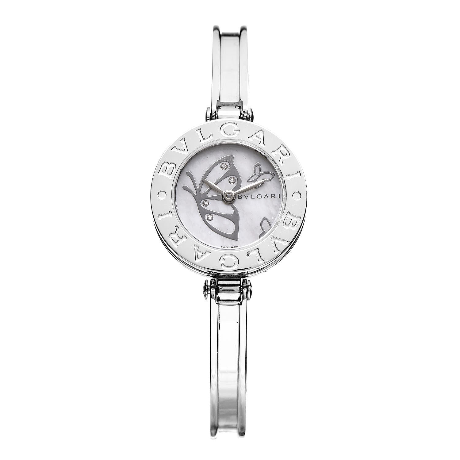 Bulgari Stainless Steel Diamond Mother of Pearl 22mm B.Zero1 Butterfly Quartz Watch 1 of 7