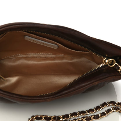 Chanel Lambskin Bubble Quilt Pochette Brown 5 of 16