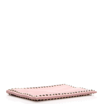 Valentino Garavani Vitello Large Rockstud Zip Wristlet Pouch Pop Gardenia 5 of 10