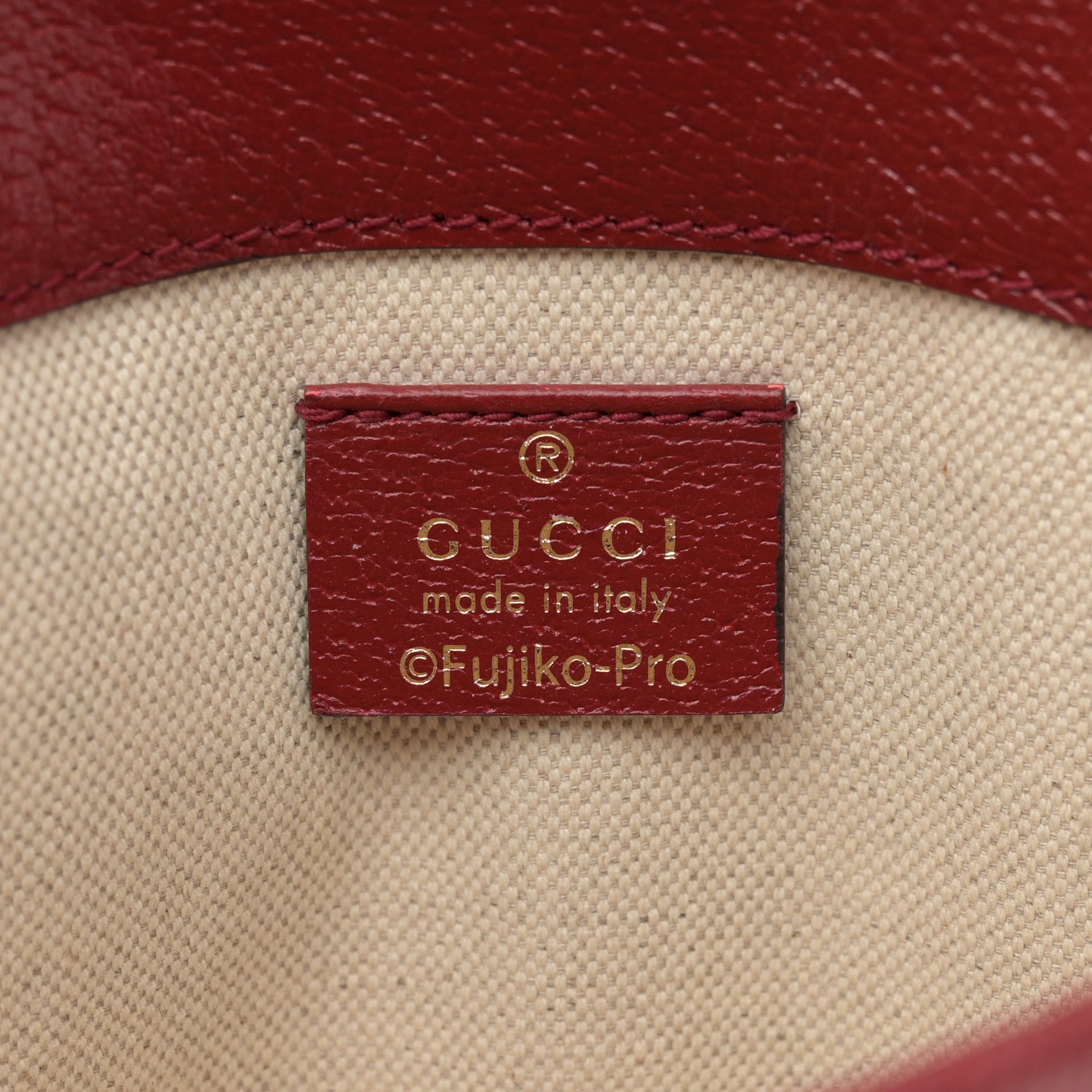 Gucci X DORAEMON Mini Vintage GG Supreme Monogram Web Slim Belt Bag Beige Cherry Red 6 of 11