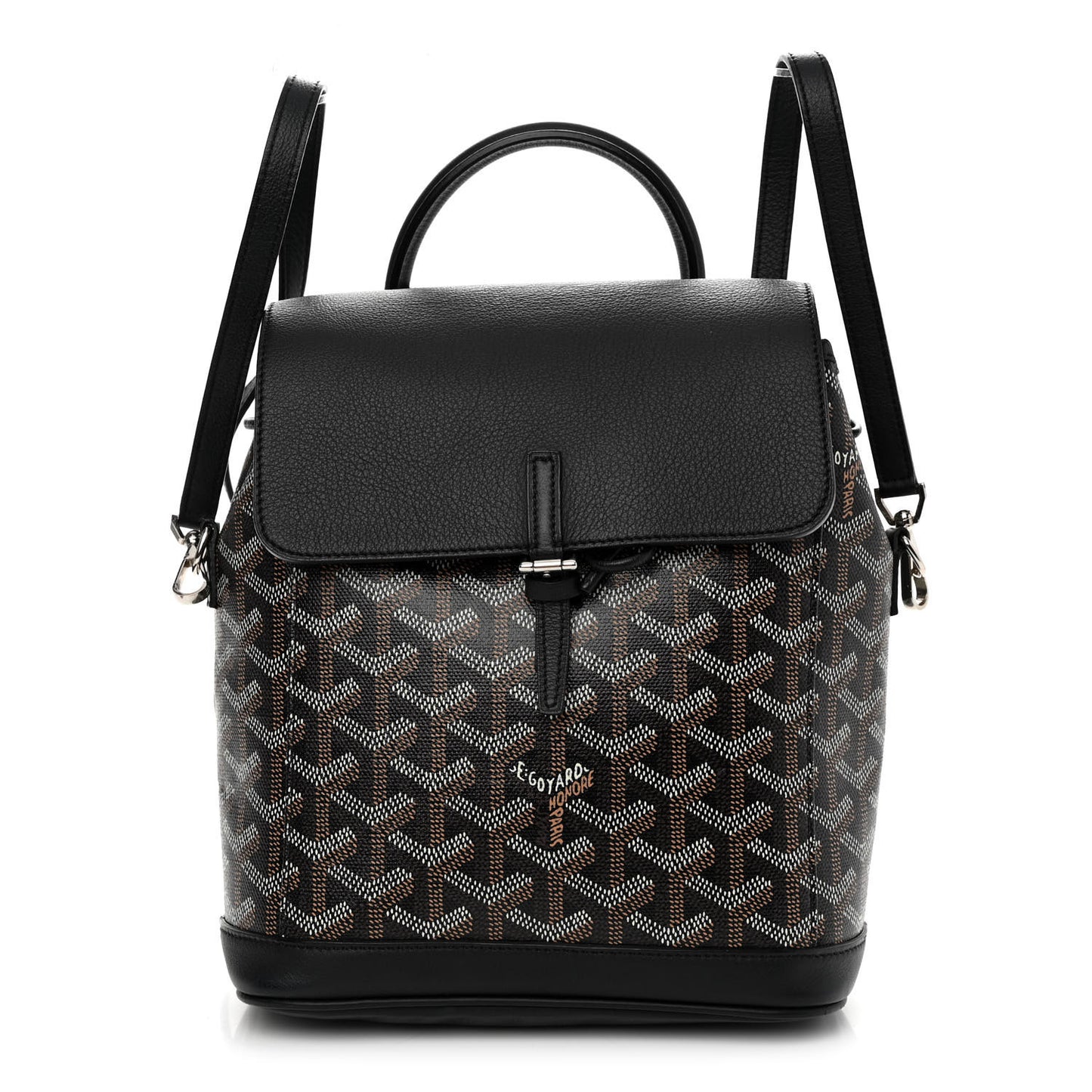 Goyardine Calfskin Mini Alpin Backpack Black
