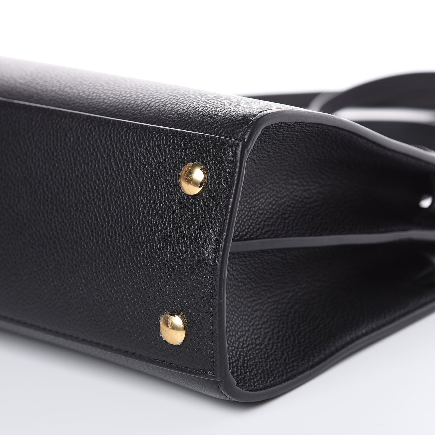 Grainy Calfskin Small Title Bag Black