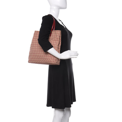 Fendi Zucchino Vitello Tote Beige Rosso 2 of 14