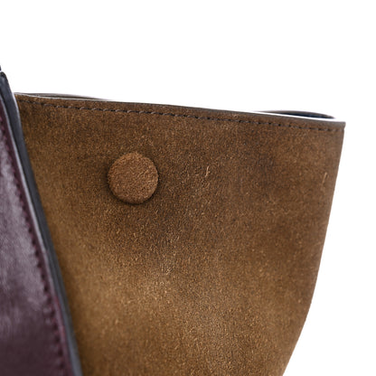 Celine Calfskin Suede Tri-Color Medium Trapeze Burgundy 13 of 15
