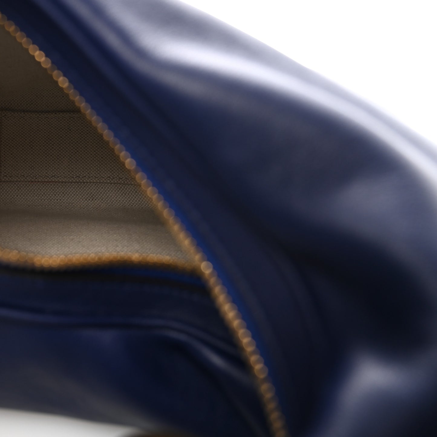 Aria Calfskin Web Large Attache Shoulder Bag Navy